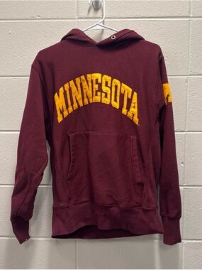 Maroon Minnesota Pullover Hoodie with Gold Lettering